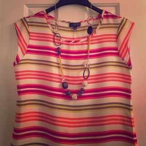 The Limited Striped Hi-Low Blouse